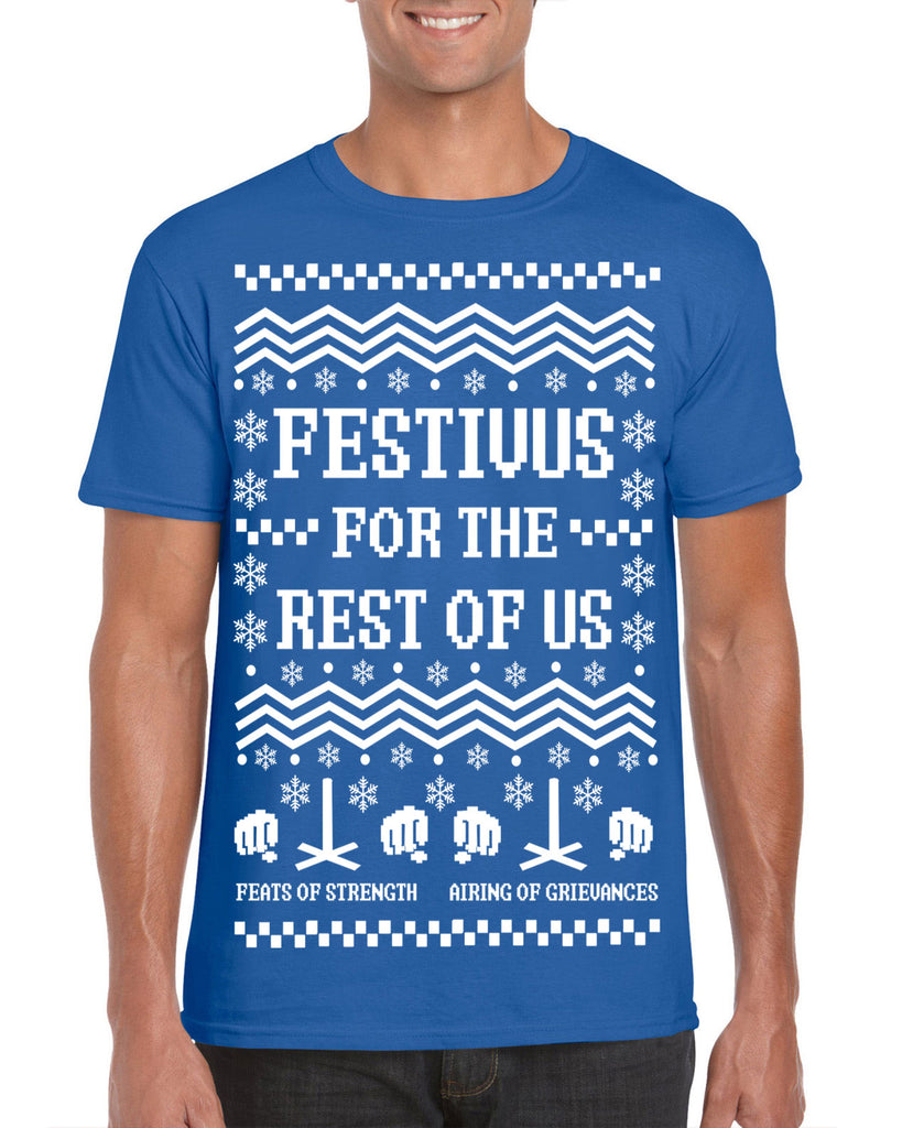 Men's Short Sleeve T-Shirt - Festivus for the Rest of Us Celebrate the Holiday season with Cheer and Humor sporting this hilarious Ugly Christmas Sweater Gift