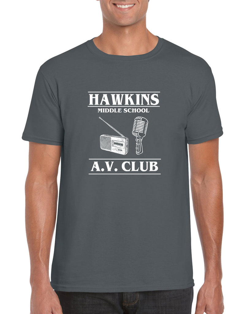 Men's Short Sleeve T-Shirt - Hawkins AV Club Monster Stranger Horror Mens T-Shirt Funny Clothing Pop Culture Apparel Funny Shirt Present Gift 