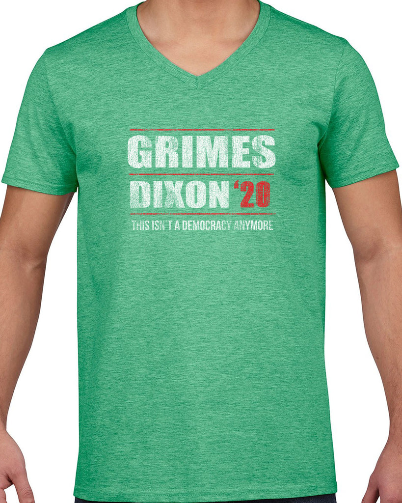 Grimes Dixon 2020 Mens V-neck Shirt scary horror zombie walking tv show dead walker daryl rick president campaign