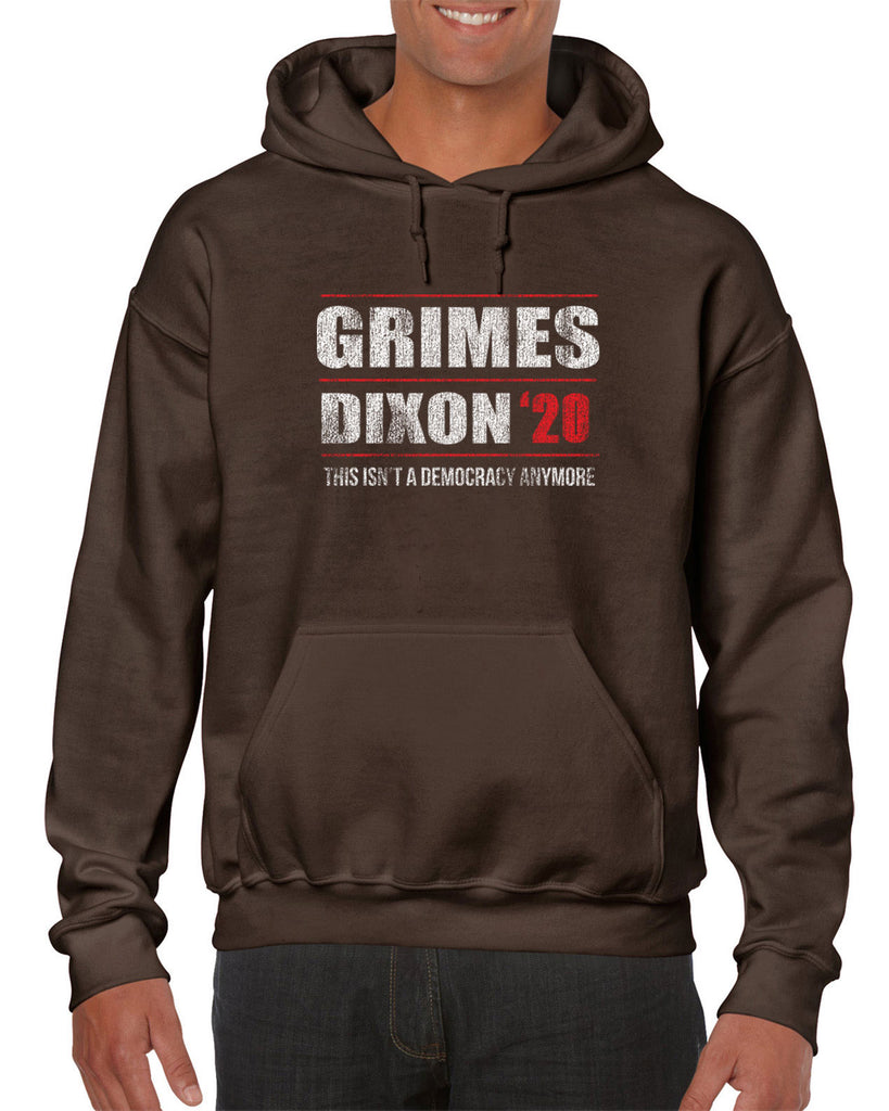 Grimes Dixon 2020 Hoodie Hooded Sweatshirt scary horror zombie walking tv show dead walker daryl rick president campaign