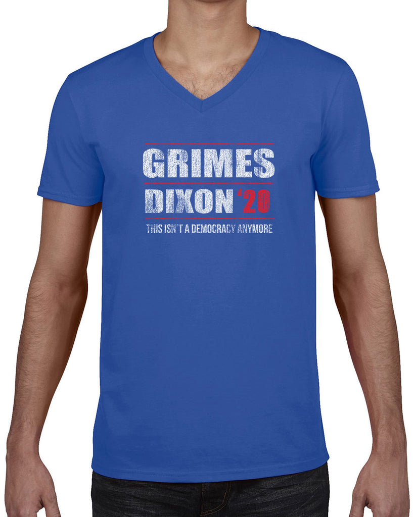 Grimes Dixon 2020 Mens V-neck Shirt scary horror zombie walking tv show dead walker daryl rick president campaign