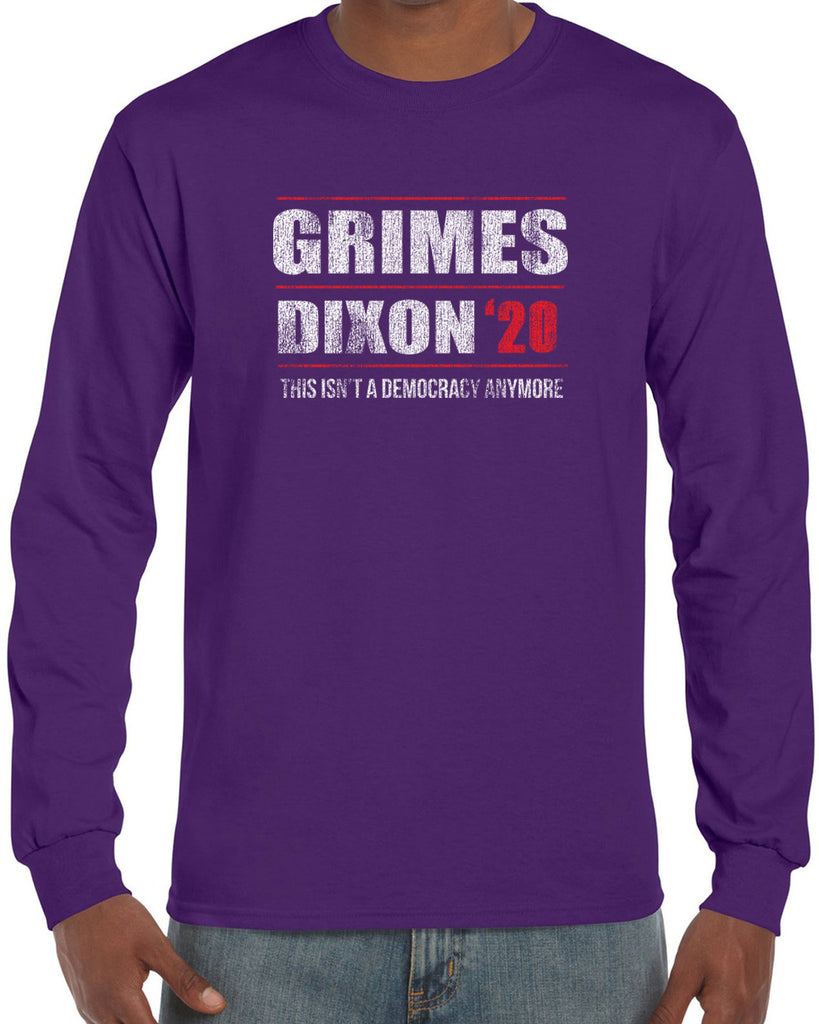 Grimes Dixon 2020 Long Sleeve Shirt scary horror zombie walking tv show dead walker daryl rick president campaign