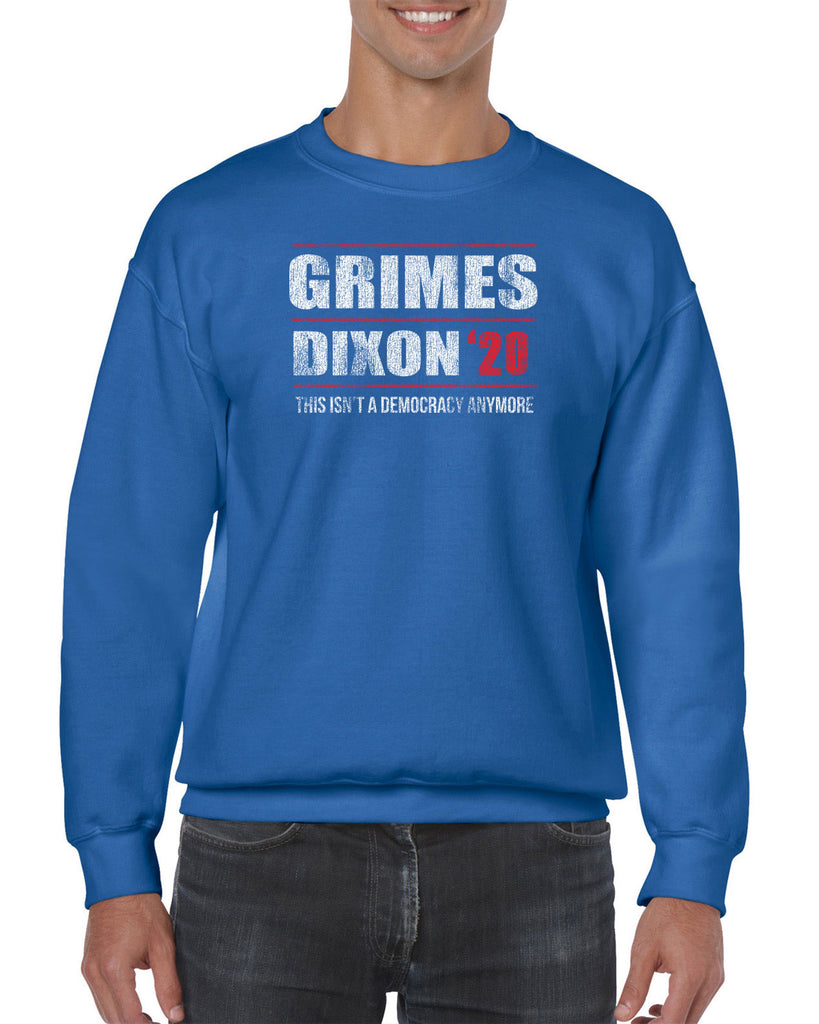 Grimes Dixon 2020 Crew Sweatshirt scary horror zombie walking tv show dead walker daryl rick president campaign