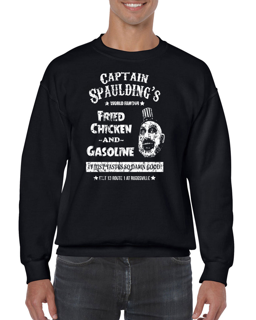 Hot Press Apparel Men's Clothing Sweatshirt Captain Spaulding Creepy Clown Halloween Costume Fried Chicken Movie House of a Thousand Corpses Cult Classic gift present Sale 