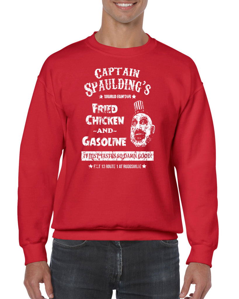 Hot Press Apparel Men's Clothing Sweatshirt Captain Spaulding Creepy Clown Halloween Costume Fried Chicken Movie House of a Thousand Corpses Cult Classic gift present Sale 