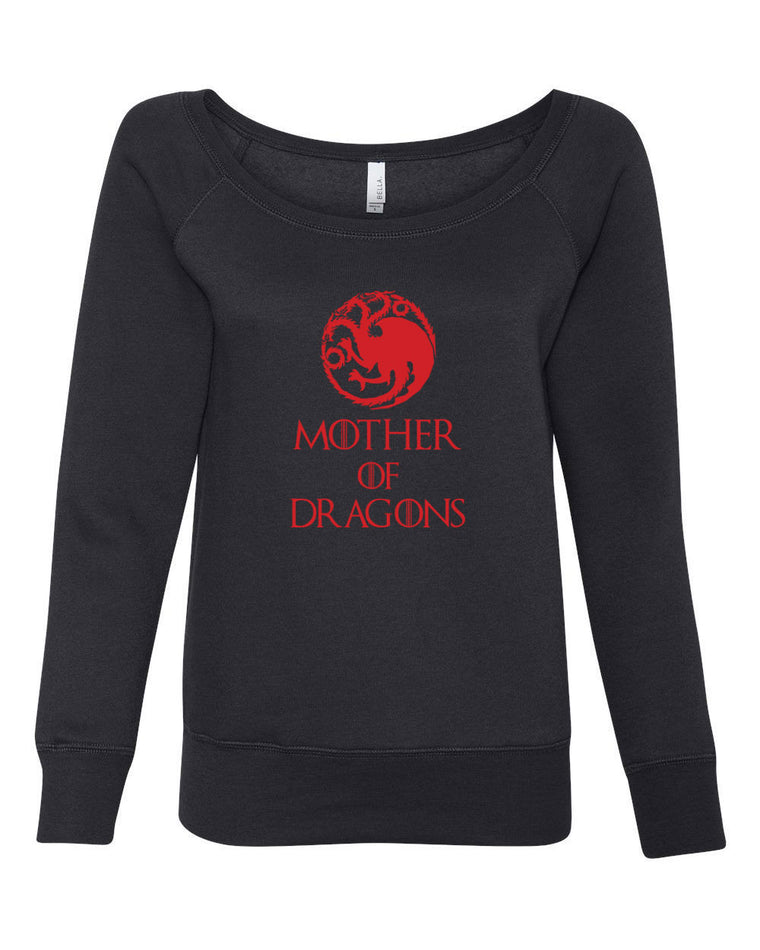 Women's Long Sleeve Off the Shoulder Shirt - Mother of Dragons