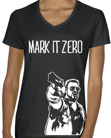 Mark It Zero Womens V-neck funny the dude bowling lebowski stoner bong weed 90s movie walter