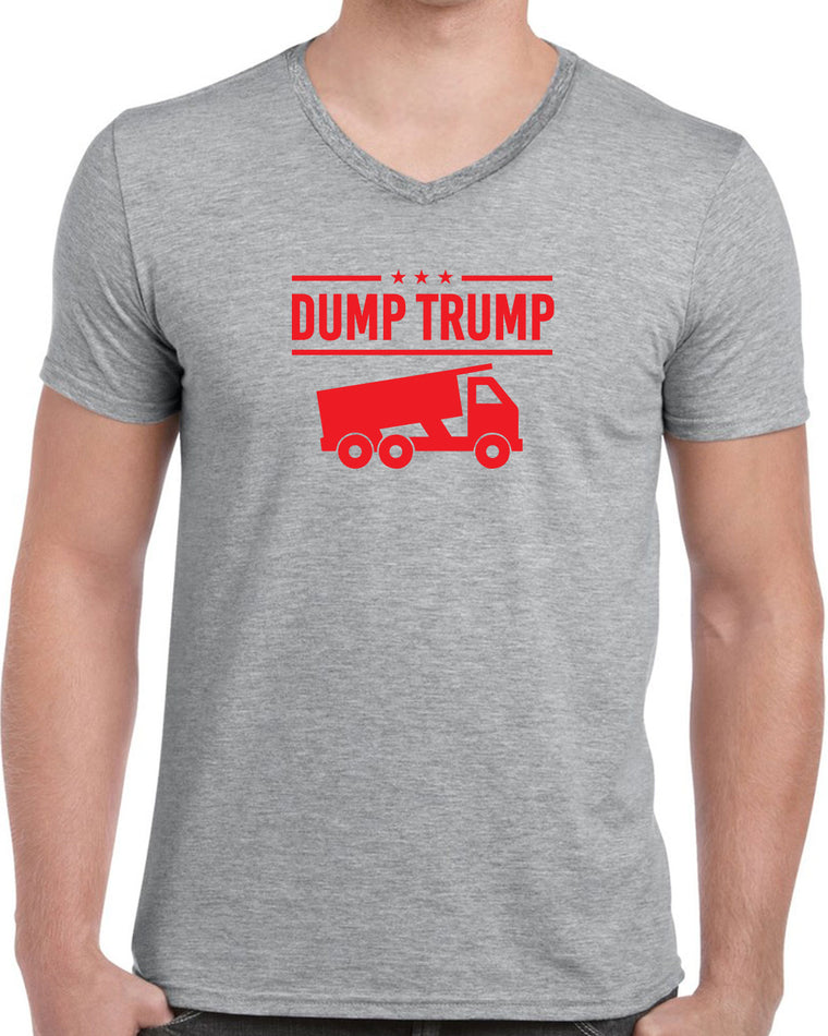 Men's Short Sleeve V-Neck T-Shirt - Dump Trump
