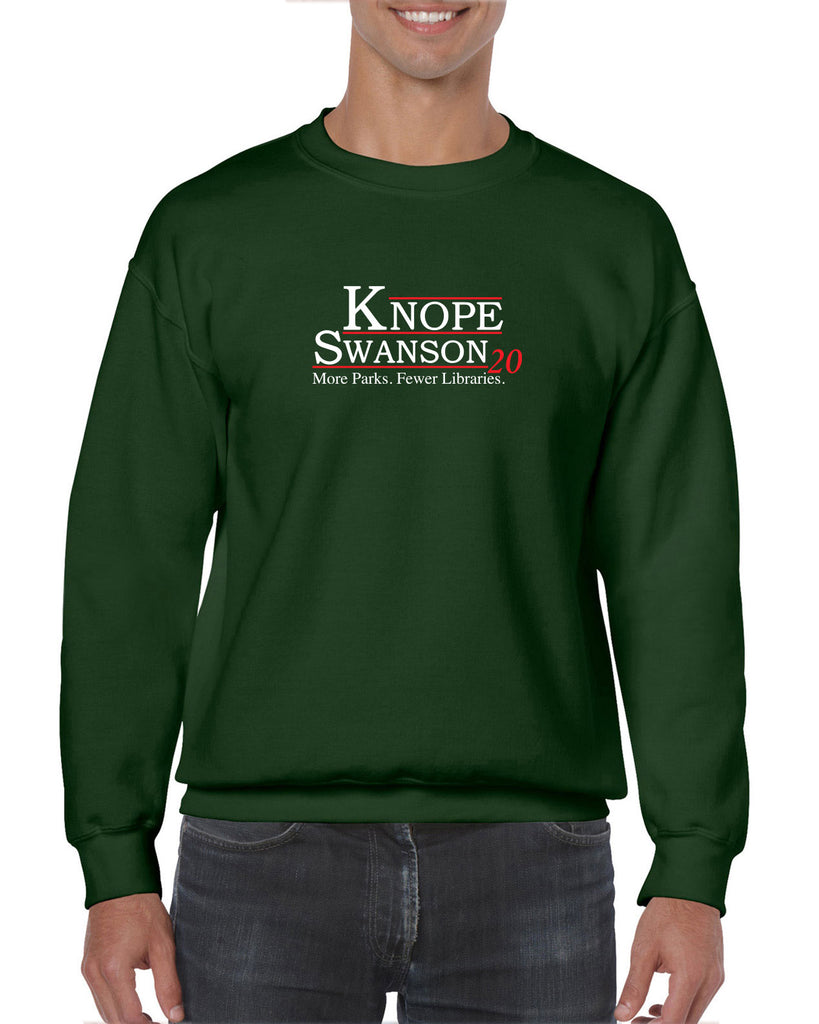 Knope Swanson 2020 Crew Sweatshirt tv show parks and rec leslie ron president campaign election