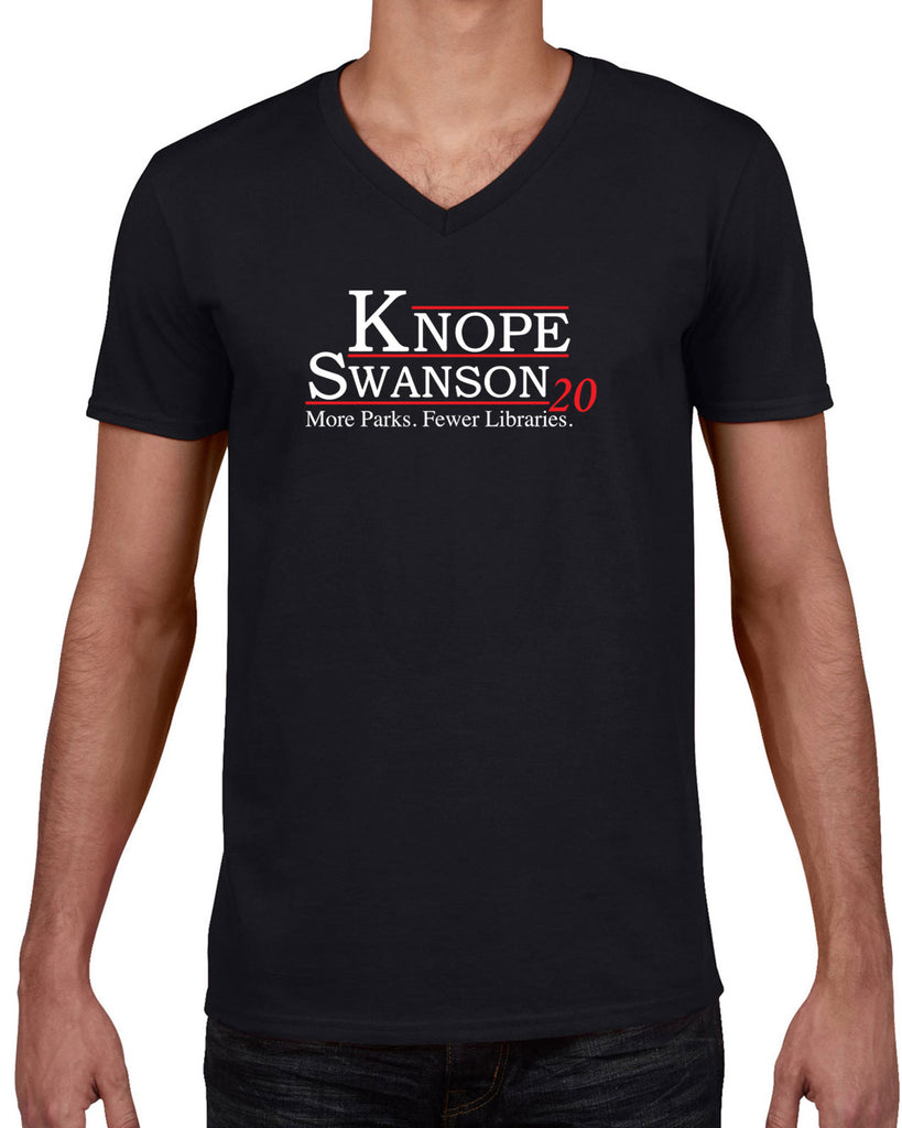 Knope Swanson 2020 Mens V-neck Shirt tv show parks and rec leslie ron president campaign election