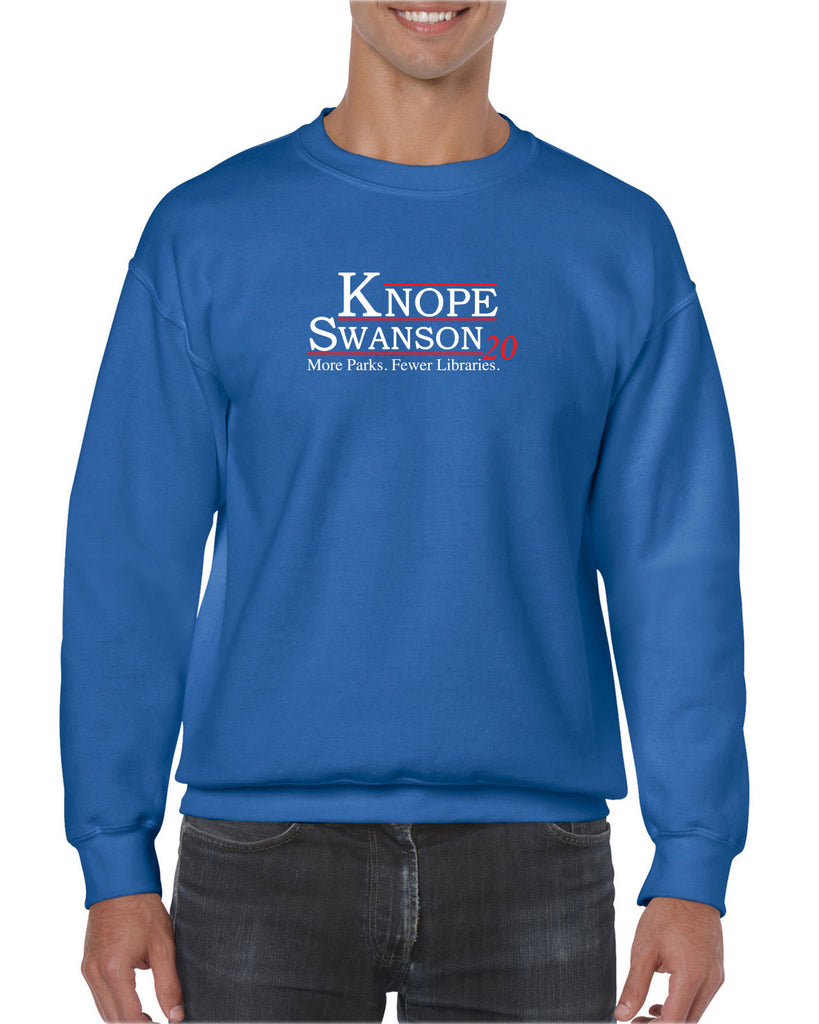 Knope Swanson 2020 Crew Sweatshirt tv show parks and rec leslie ron president campaign election