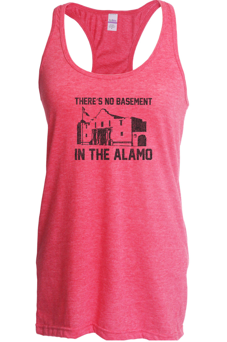 Women's Racer Back Tank Top - Theres No Basement in the Alamo