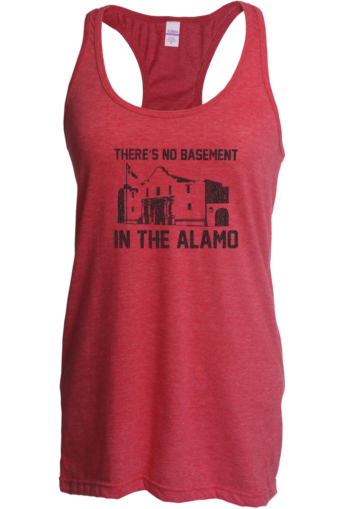 Theres no basement in the alamo Racerback Tank Top racer back funny 80s movie pee wees big adventure texas history vintage retro