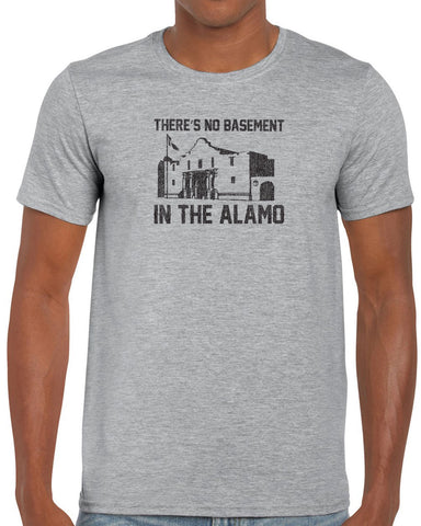 Theres no basement in the alamo Mens T-shirt funny 80s movie pee wees big adventure texas history vintage retro