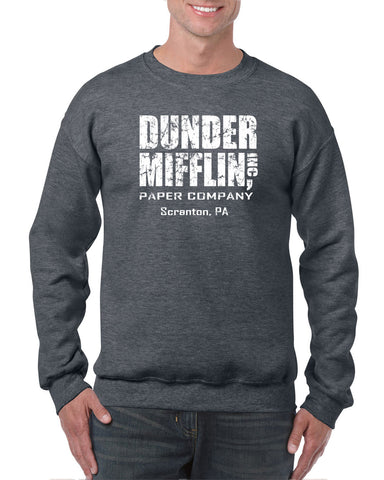 Hot Press Apparel Dunder Mifflin Paper Company Costume Party Halloween Christmas TV Show Office Pam Dwight Jim Michael Funny Comedy Documentary Pennsylvania Party College Humor Men's Clothing Crew Sweatshirt