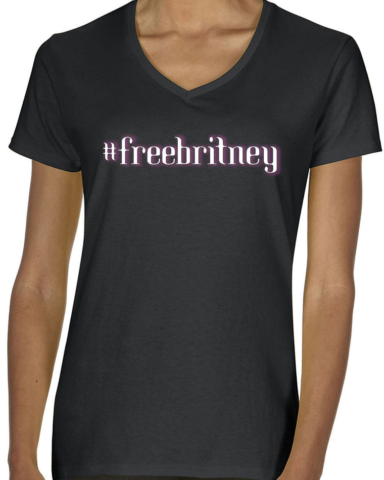 Women's Short Sleeve V-Neck T-Shirt - Free Britney
