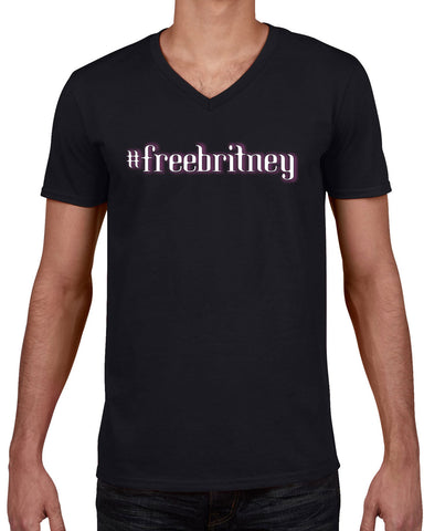 Free Britney Spears Mens V Neck Shirt #FreeBritney 90s Music Pop Dance Party Conservatorship