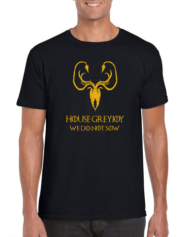 House Greyjoy Mens Short Sleeve T-Shirt kraken we do not sow funny game of thrones reek theon iron islands castle westeros