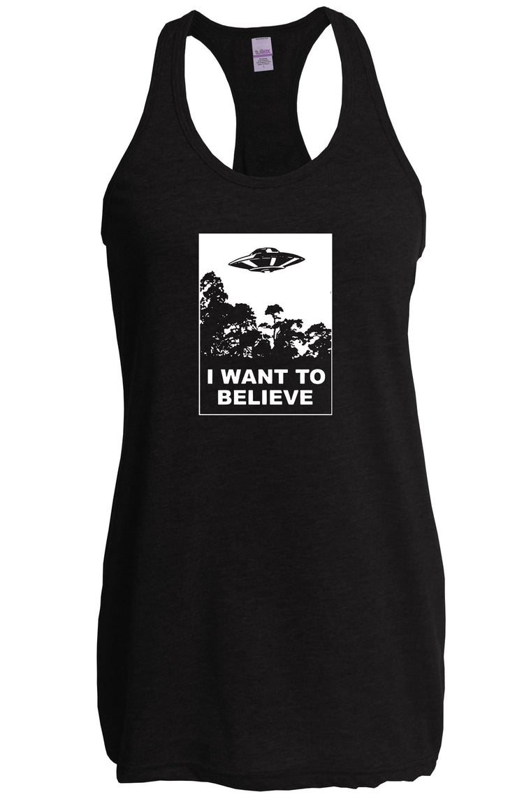Women's Racer Back Tank Top - I Want to Believe