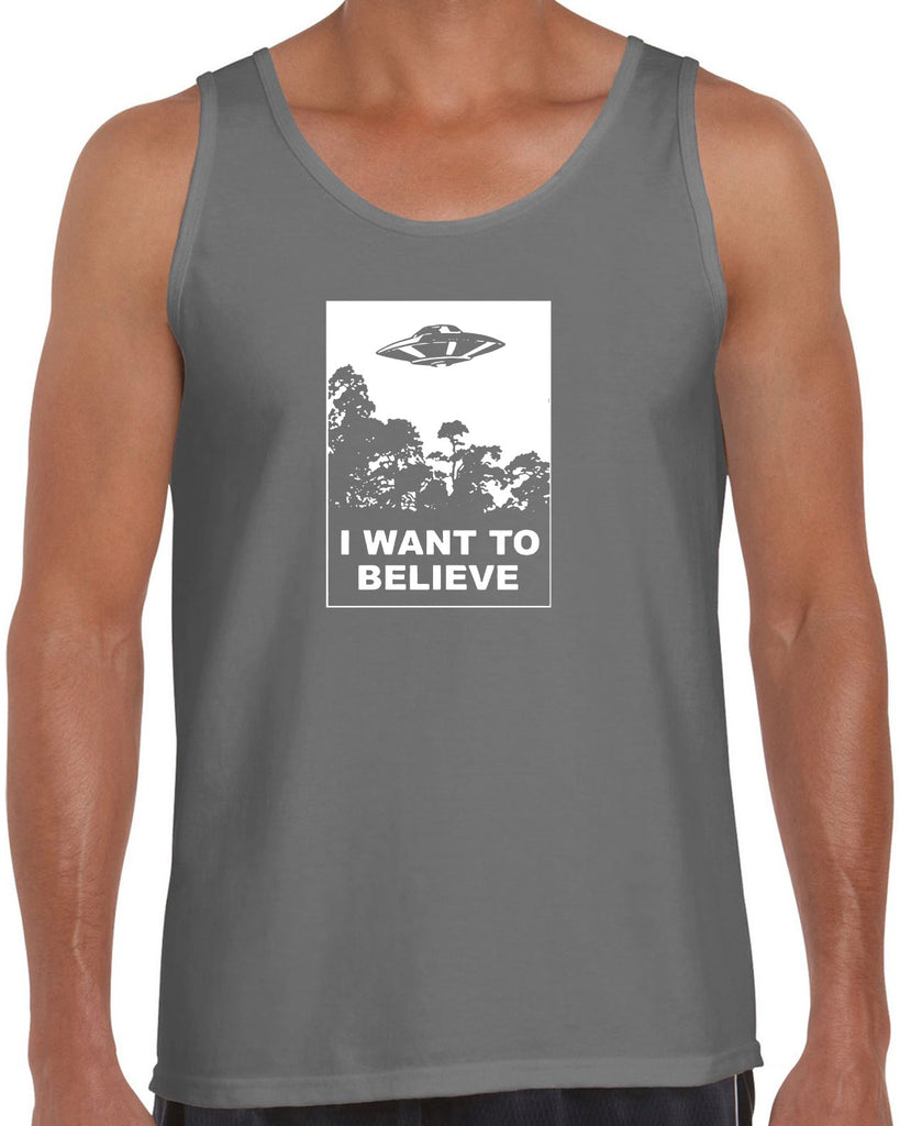 I want to believe Tank Top alien ufo tv show scary vintage retro flying saucer files