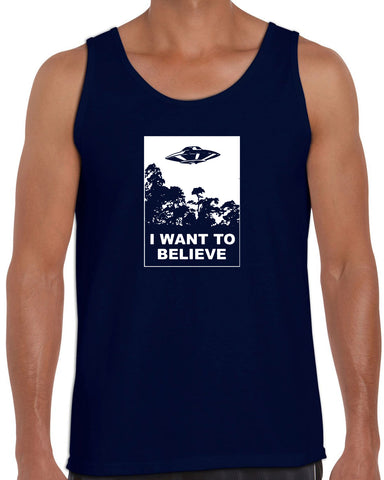 I want to believe Tank Top alien ufo tv show scary vintage retro flying saucer files