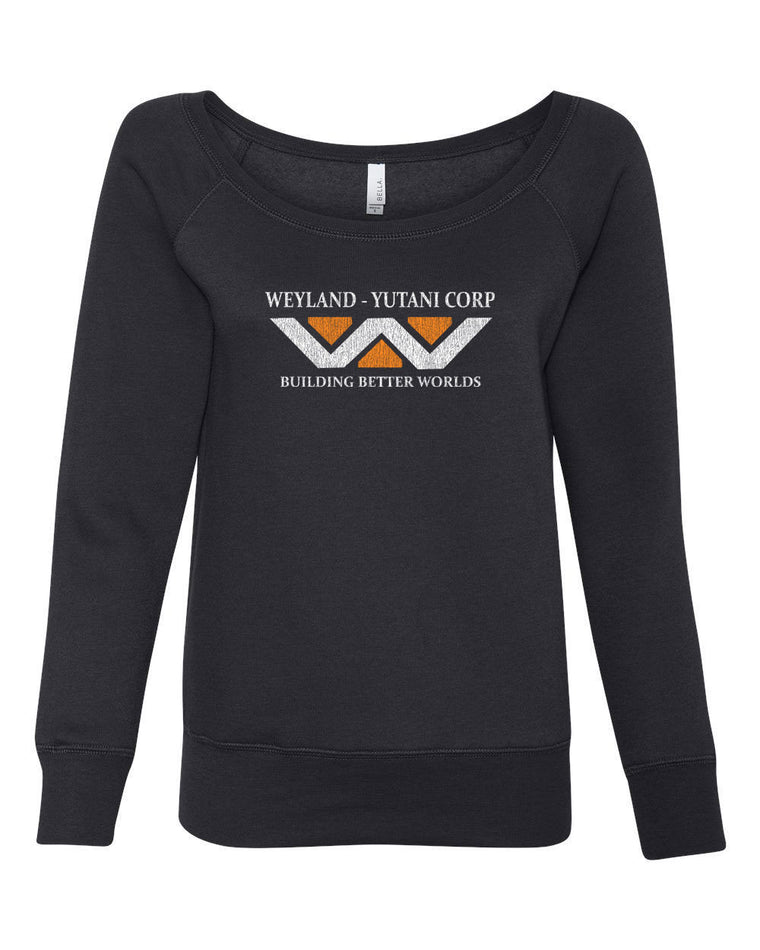 Women's Long Sleeve Off the Shoulder Sweatshirt - Weyland-Yutani Corporation