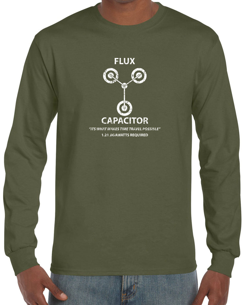 Flux Capacitor Long Sleeve Shirt time travel back to the future marty mcfly doc brown 80s movie party