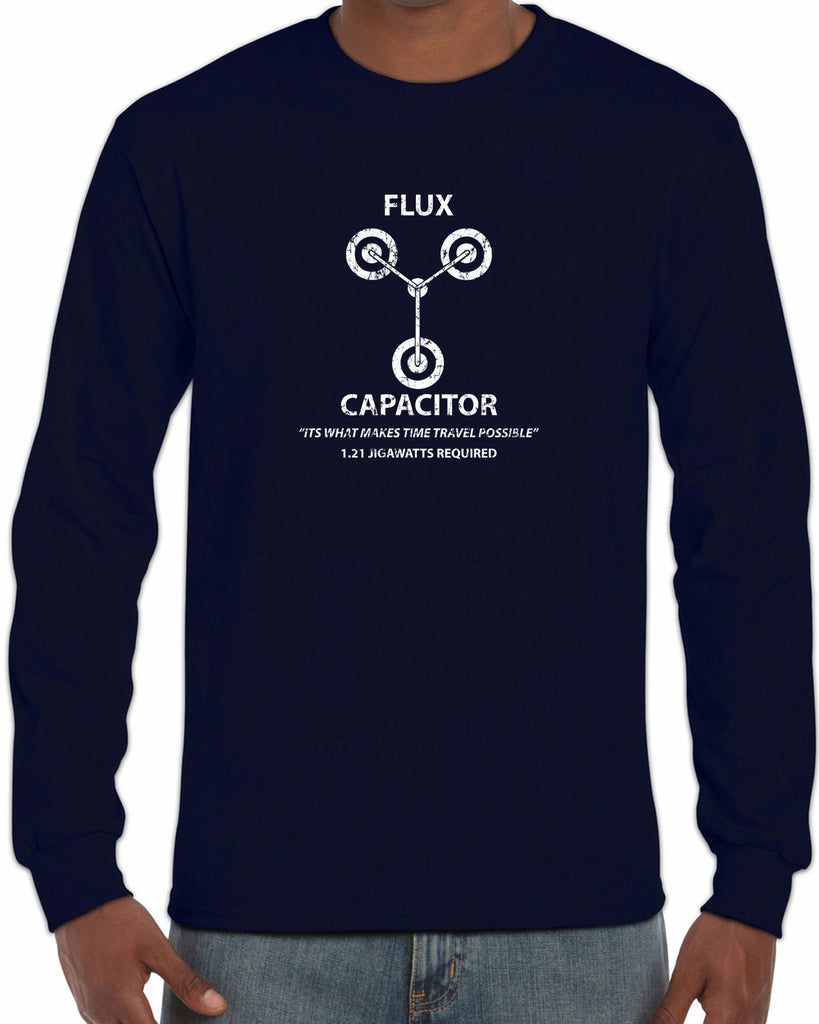 Flux Capacitor Long Sleeve Shirt time travel back to the future marty mcfly doc brown 80s movie party